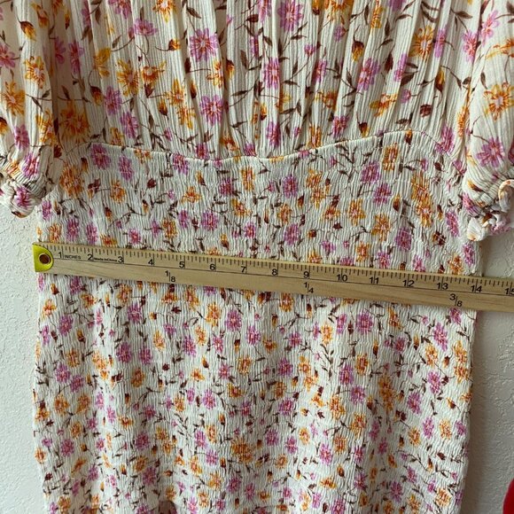 Lily Rose Babydoll Mini Dress XL Off-Shoulder Floral Smocked Cottagecore - Picture 10 of 13